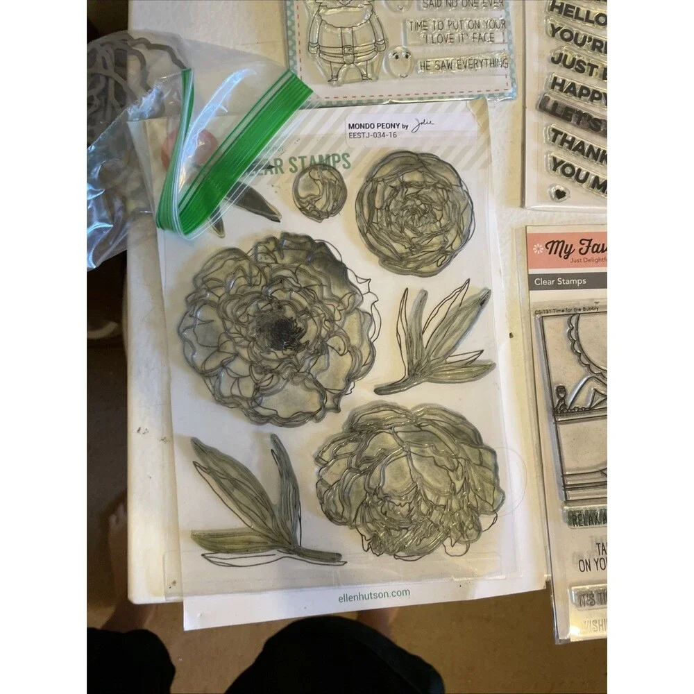 HUGE Mixed Lot of Clear Stamps For Crafting ANIMALS WORDS ETC